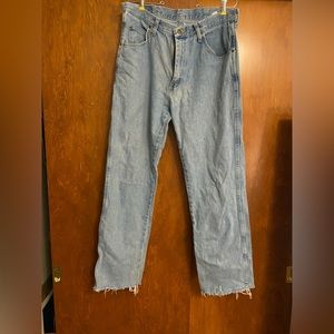 Vintage Levi Wranglers distressed bottoms!